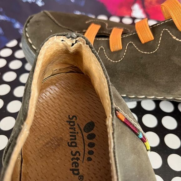 Spring Step Prestigious Slip-On Shoes Green Orange US 6.5-7 EU 37 - Picture 4 of 11
